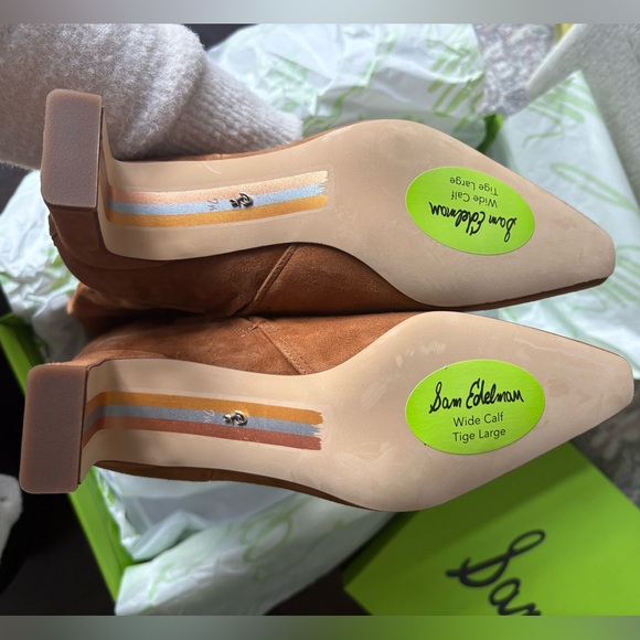 ✨BNIB Sam Edelman Sylvia Brown Suede Boots- Wide Calf 7.5 ✨🤎 - Picture 9 of 12